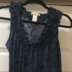 Testament Anthro Ruffled scoop neck burnout tank